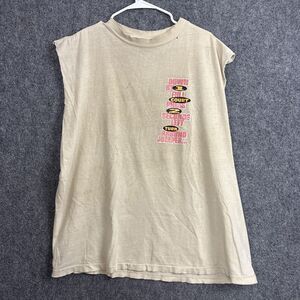 Pro Spirit Basketball Tank Tee Mens Sz L Beige Grunge Skater Gorpcore Thrashed